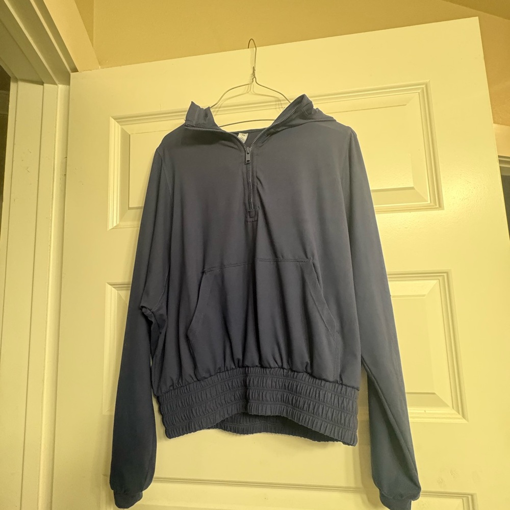 Stylish Navy Women's Half-Zip Hoodie